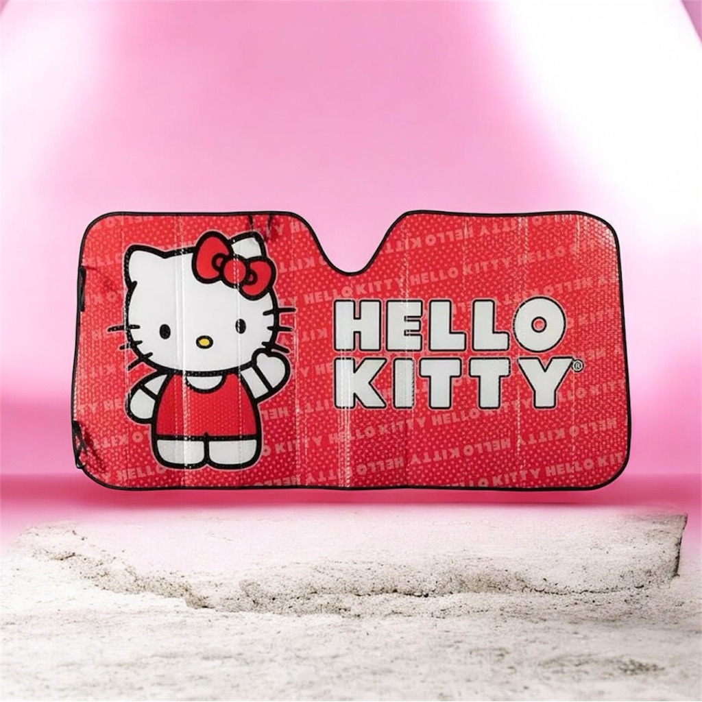 Hello Kitty Red/Pink Windshield Sunshade With Character Graphic